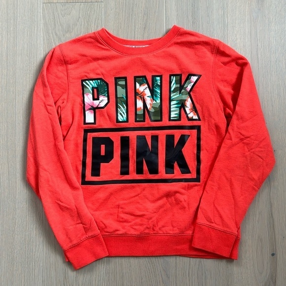 PINK Victoria's Secret Tops - VS PINK Orange Oversized Sweatshirt